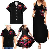 Rose Skull Family Matching Summer Maxi Dress and Hawaiian Shirt I Hold A Beast A Angel And A Crazy Lady In Me - Wonder Print Shop