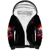 Rose Skull Sherpa Hoodie I Hold A Beast A Angel And A Crazy Lady In Me - Wonder Print Shop
