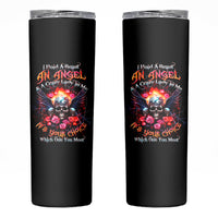 Rose Skull Skinny Tumbler I Hold A Beast A Angel And A Crazy Lady In Me - Wonder Print Shop