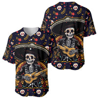 Day of Dead Skull Baseball Jersey Sugar Skull Musican - Wonder Print Shop