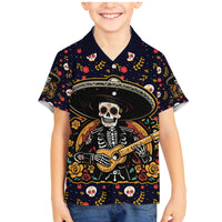 Day of Dead Skull Family Matching Mermaid Dress and Hawaiian Shirt Sugar Skull Musican - Wonder Print Shop