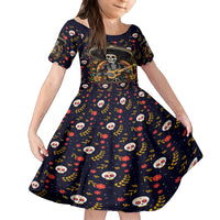 Day of Dead Skull Family Matching Puletasi Dress and Hawaiian Shirt Sugar Skull Musican - Wonder Print Shop