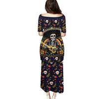 Day of Dead Skull Family Matching Puletasi Dress and Hawaiian Shirt Sugar Skull Musican - Wonder Print Shop