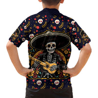 Day of Dead Skull Family Matching Short Sleeve Bodycon Dress and Hawaiian Shirt Sugar Skull Musican - Wonder Print Shop