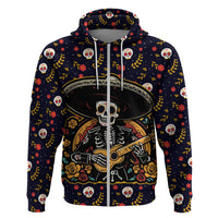 Day of Dead Skull Hoodie Sugar Skull Musican - Wonder Print Shop