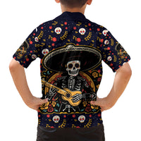 Day of Dead Skull Kid Hawaiian Shirt Sugar Skull Musican - Wonder Print Shop