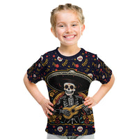 Day of Dead Skull Kid T Shirt Sugar Skull Musican - Wonder Print Shop