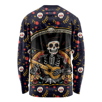 Day of Dead Skull Long Sleeve Shirt Sugar Skull Musican - Wonder Print Shop