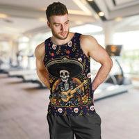 Day of Dead Skull Men Tank Top Sugar Skull Musican - Wonder Print Shop