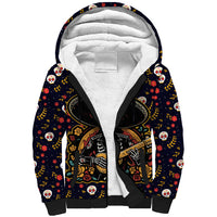 Day of Dead Skull Sherpa Hoodie Sugar Skull Musican - Wonder Print Shop