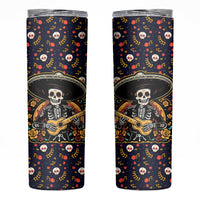 Day of Dead Skull Skinny Tumbler Sugar Skull Musican - Wonder Print Shop