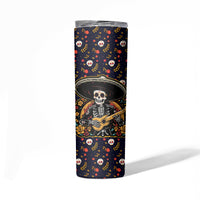 Day of Dead Skull Skinny Tumbler Sugar Skull Musican - Wonder Print Shop