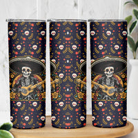 Day of Dead Skull Skinny Tumbler Sugar Skull Musican - Wonder Print Shop