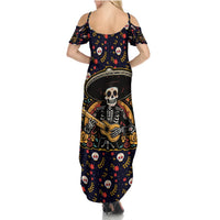 Day of Dead Skull Summer Maxi Dress Sugar Skull Musican - Wonder Print Shop