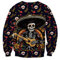 Day of Dead Skull Sweatshirt Sugar Skull Musican - Wonder Print Shop