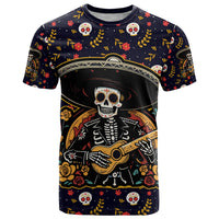 Day of Dead Skull T Shirt Sugar Skull Musican - Wonder Print Shop