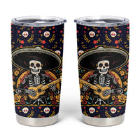Day of Dead Skull Tumbler Cup Sugar Skull Musican - Wonder Print Shop