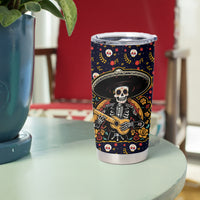 Day of Dead Skull Tumbler Cup Sugar Skull Musican - Wonder Print Shop
