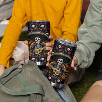 Day of Dead Skull Tumbler Cup Sugar Skull Musican - Wonder Print Shop