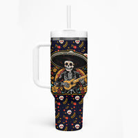 Day of Dead Skull Tumbler With Handle Sugar Skull Musican - Wonder Print Shop