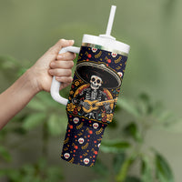 Day of Dead Skull Tumbler With Handle Sugar Skull Musican - Wonder Print Shop