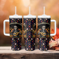 Day of Dead Skull Tumbler With Handle Sugar Skull Musican - Wonder Print Shop