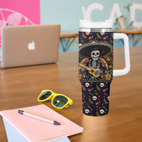 Day of Dead Skull Tumbler With Handle Sugar Skull Musican - Wonder Print Shop