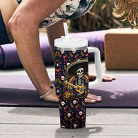 Day of Dead Skull Tumbler With Handle Sugar Skull Musican - Wonder Print Shop