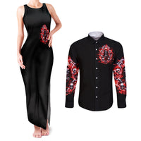Thunder Skull Couples Matching Tank Maxi Dress and Long Sleeve Button Shirt Never Mistake My Silence For Weakness - Wonder Print Shop