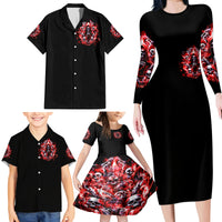Thunder Skull Family Matching Long Sleeve Bodycon Dress and Hawaiian Shirt Never Mistake My Silence For Weakness - Wonder Print Shop