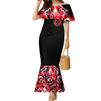 Thunder Skull Family Matching Mermaid Dress and Hawaiian Shirt Never Mistake My Silence For Weakness - Wonder Print Shop