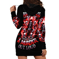 Thunder Skull Hoodie Dress Never Mistake My Silence For Weakness - Wonder Print Shop