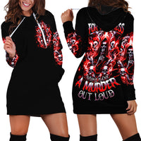 Thunder Skull Hoodie Dress Never Mistake My Silence For Weakness - Wonder Print Shop