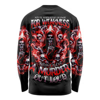 Thunder Skull Long Sleeve Shirt Never Mistake My Silence For Weakness - Wonder Print Shop