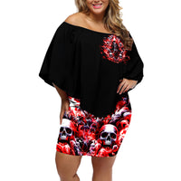 Thunder Skull Off Shoulder Short Dress Never Mistake My Silence For Weakness - Wonder Print Shop