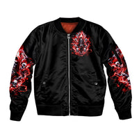 Thunder Skull Sleeve Zip Bomber Jacket Never Mistake My Silence For Weakness - Wonder Print Shop
