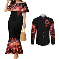 flame-skull-couples-matching-mermaid-dress-and-long-sleeve-button-shirt-of-course-im-going-to-hell-just-pick-you-up