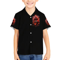 Flame Skull Family Matching Short Sleeve Bodycon Dress and Hawaiian Shirt Of Course I'm Going To Hell Just Pick You Up - Wonder Print Shop