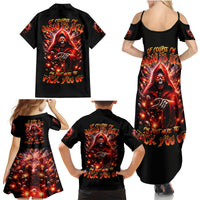 Flame Skull Family Matching Summer Maxi Dress and Hawaiian Shirt Of Course I'm Going To Hell Just Pick You Up - Wonder Print Shop