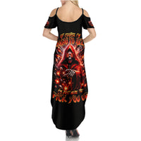 Flame Skull Family Matching Summer Maxi Dress and Hawaiian Shirt Of Course I'm Going To Hell Just Pick You Up - Wonder Print Shop
