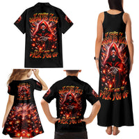Flame Skull Family Matching Tank Maxi Dress and Hawaiian Shirt Of Course I'm Going To Hell Just Pick You Up - Wonder Print Shop
