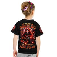Flame Skull Kid T Shirt Of Course I'm Going To Hell Just Pick You Up - Wonder Print Shop