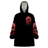 Flame Skull Wearable Blanket Hoodie Of Course I'm Going To Hell Just Pick You Up - Wonder Print Shop