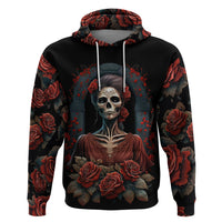 Day of Dead Lady Hoodie Sugar Skull Rose Lady - Wonder Print Shop