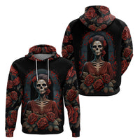 Day of Dead Lady Hoodie Sugar Skull Rose Lady - Wonder Print Shop