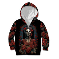 Day of Dead Lady Kid Hoodie Sugar Skull Rose Lady - Wonder Print Shop