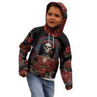 Day of Dead Lady Kid Hoodie Sugar Skull Rose Lady - Wonder Print Shop