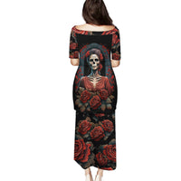 Day of Dead Lady Puletasi Sugar Skull Rose Lady - Wonder Print Shop
