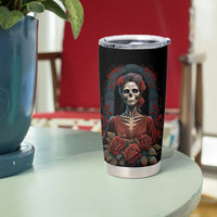 Day of Dead Lady Tumbler Cup Sugar Skull Rose Lady - Wonder Print Shop