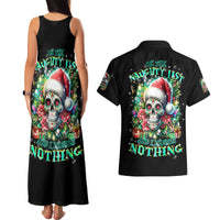 Christmas Skull Couples Matching Tank Maxi Dress and Hawaiian Shirt On The Naughty List I Regret Nothing - Wonder Print Shop